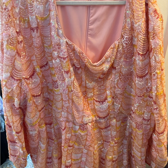 JessaKae Pink and Gold Sequin Midi Dress 6X - Picture 1 of 4